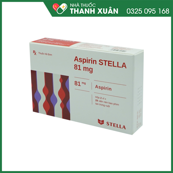 Aspirin Stella 81mg dự phòng đột quỵ, nhồi máu cơ tim